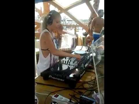 Her majesty DJ . Kay Dee ! At Zrce , Croatia .