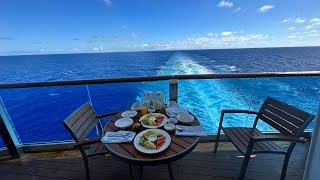 Chilling on the our balcony on the P&O Pacific Adventure. Suite 9737