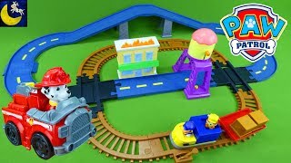 LOTS of Paw Patrol Toys Monster Truck Race Car Marshall Chase and Skye Adventure Bay Train Track Set