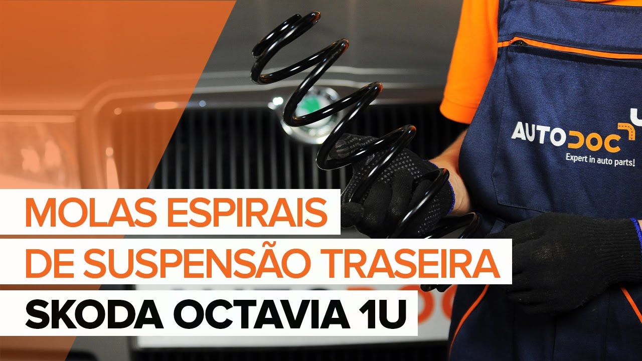 Como mudar molas de suspensão da parte traseira em Skoda Octavia 1U - guia de substituição