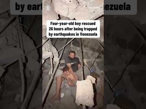 A child, his family are rescued from the rubble after the Venezuela earthquakes #shorts