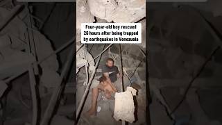 A child, his family are rescued from the rubble after the Venezuela earthquakes #shorts
