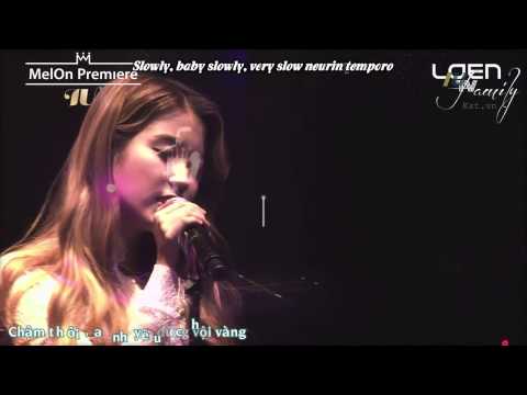 [Vietsub + Kara] Between the lips (50 cm) - IU (Showcase live)