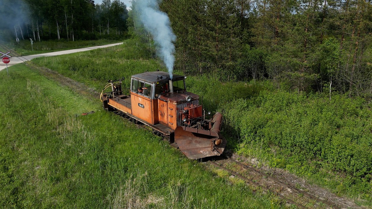 Тепловоз ТУ6Д-0372 косит в Лавассааре ужд музее / TU6D-0372 mowing at Lavassaare museum