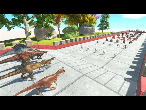 Carnivores Dinosaurs Can Overtaking Infernals Team To Eat Rhino - Animal Revolt Battle Simulator