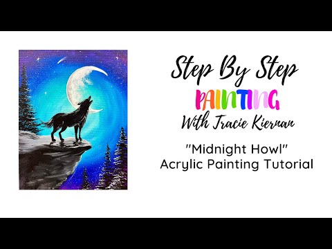 How To Paint "Midnight Howl" - Acrylic Painting Tutorial For Beginners