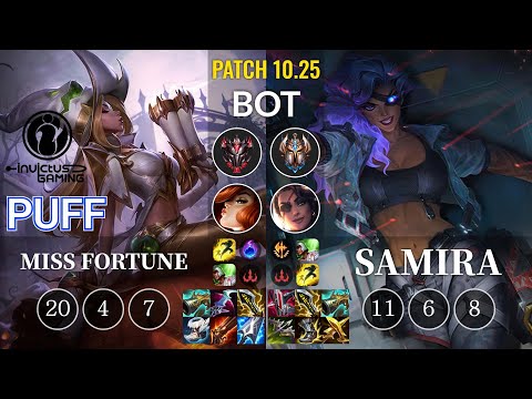 IG Puff Miss Fortune vs Samira Bot - KR Patch 10.25