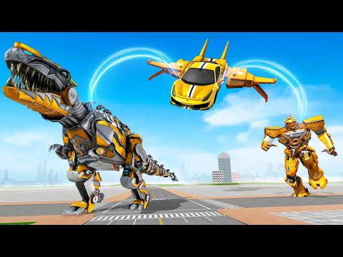Dinosaurus Robot Berubah Jadi Mobil Taksi | Flying Taxi Robot Car Games : Dinosaur