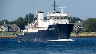 TS State of Michigan entering Lake Huron with 5 short blasts of the horn