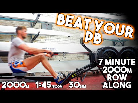 2000m Row in 7 Minutes Row Along | Real Time Tips