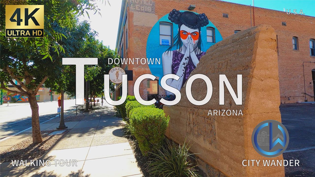 Immersive street-level walking tour through Tucson, AZ, United States, showcasing authentic urban landscapes, local architecture, and the vibrant atmosphere of the city's neighborhoods