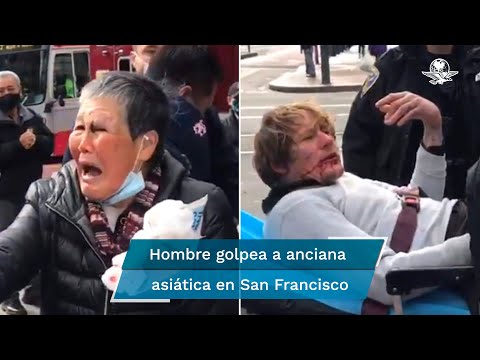 Hombre recibe golpiza por anciana asiática a la que agredió