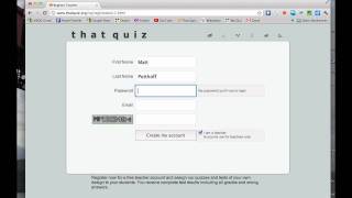 ThatQuiz org Creating an Account