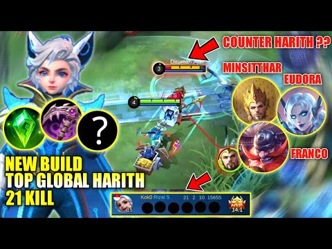 21 KILL WITH NEW BUILD HARITH TOP GLOBAL VS COUNTER|HARITH BUILD TERSAKIT|MLBB