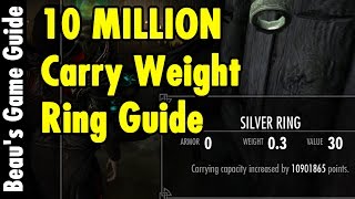 10 MILLION Carry Weight Ring - Skyrim Special Edition - xBeau Gaming