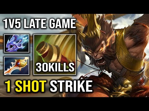 1 Shot Bounless Strike Moon Shard + Rapier Monkey King 1v5 Super Hard Carry Dota 2