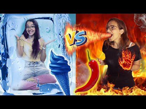 EATING EVERYTHING in the HOT vs COLD CHALLENGE!! WHICH DO YOU PREFER? | Luluca