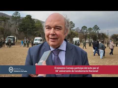 El ministro Cornejo participó del 84° aniversario de Gendarmería Nacional