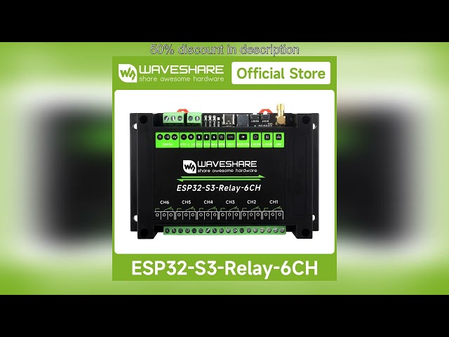 Vídeo relacionado con Waveshare Industrial 6-Channel ESP32-S3 WiFi Relay Module, Onboard RS485 / Pico Hat Interfaces, with Multiple Isolation Protection Circuits, Industrial-Grade, Rail-Mount Case