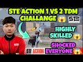 STE Action 🇲🇳 1 vs 2 TDM Challenge😱🔥 Shocked Everyone 😱 Highly Skilled 😱 Peek & Fire 🔥 #steaction 
