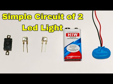How to connect two led Light with 9v Battery