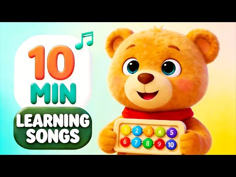 10 Minute Learning Songs for Kids with Buddy the Bear–Finger Family, Animals & Vehicles for Toddlers