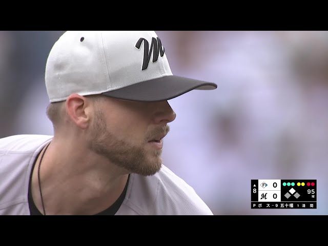 【8回表】最後は吠えた!! マリーンズ・ボス 8回被安打3無失点のナイスピッチング!! 2025年5月18日 千葉ロッテマリーンズ 対 北海道日本ハムファイターズ
