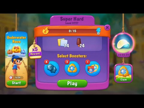 Mobile relaxing game: FishDom Level 11727 Super Hard*17 mins Gaming...🏆Level Complete🏆