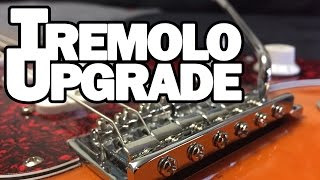 Video thumbnail for GFS (Guitar Fetish) Tremolo with Brass Block Upgrade on Squier SE Strat - Comparison and Review by Your Home Recording