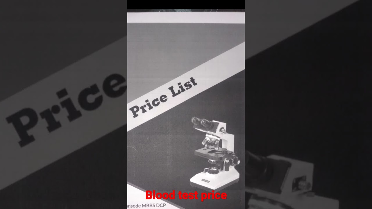 Blood test price list pathology