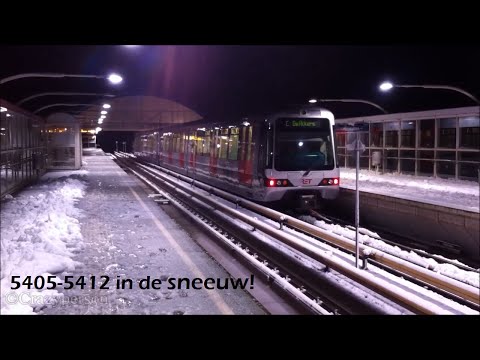 RET Metro 2 wagentrein Combi Type S met sneeuw op Heemraadlaan naar De Akkers!