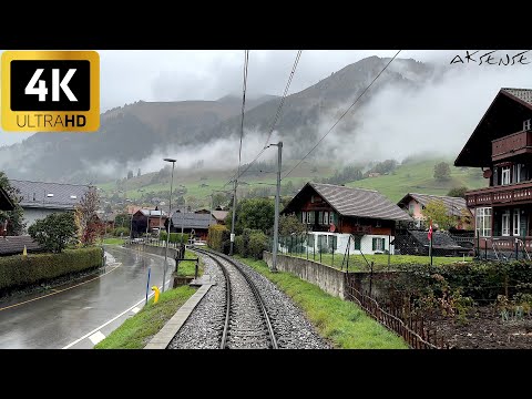 Cab Ride - Goldenpass MOB Train Switzerland - Saanen to Montbovon | Driver View 4K 60p HDR