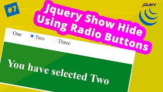 Jquery Show Hide Using Radio Buttons // show and hide divs based on radio button click
