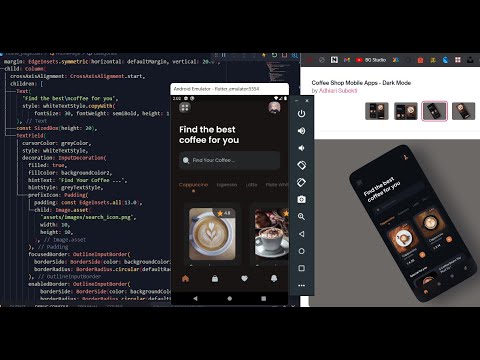 UI Design Flutter - Coffee Shop Dark Mode