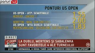 US OPEN: Cote de 1.53 si 2 pentru semifinalele masculine!