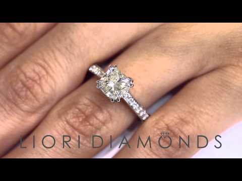 ER-0260 - 2.43 Carat H-SI1 Cushion Cut Natural Diamond Engagement Ring 18k White Gold