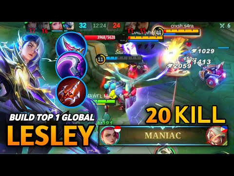 27 Kills + MANIAC!! Sidelane Lesley is Deadly!! - Build Top 1 Global Lesley ~ MLBB