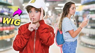 Identical Twin Wears a WIG in Public to See if Her Twin Sister Notices!