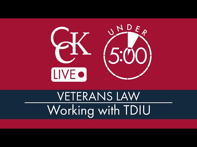 VA Individual Unemployability (TDIU) and Working