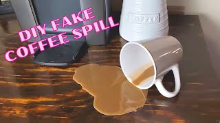 HOW TO MAKE A FAKE COFFEE SPILL and FAUX COFFEE BEANS - DIY Spilled Drink Prank