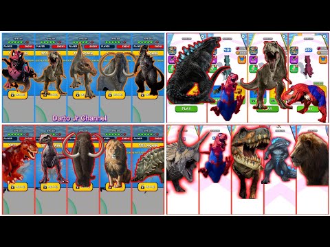 Super Megamix All-Stars. Lego Jurassic World vs Brown T-Rex vs Godzilla vs T-Rex Spiderman