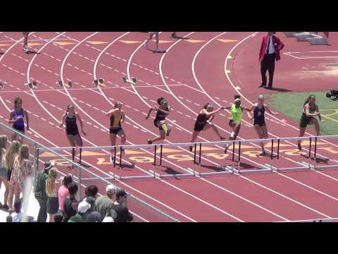 GIRLS 100M HURDLES PRELIMS HEAT 2 DIV, 3