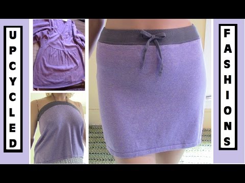 DIY Clothing Transformation – Maternity Shirt to Skirt or Halter Top – Upcycled Fashions Ep. 10