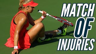 MATCH OF INJURIES | Sabine Lisicki vs Simona Halep - 2015 US Open R4