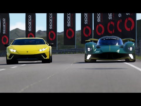 Lamborghini Huracan Performante UGR Stage X 2018 vs Aston Martin Valkyrie AMR Pro 2022 at Highlands