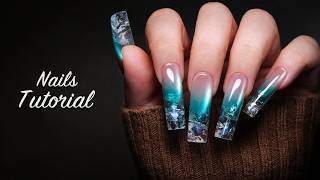 ✨ Crystal Teal Nails ASMR | Step-by-Step Nail Art Tutorial | Mesmerizing & Satisfying | Ep.49