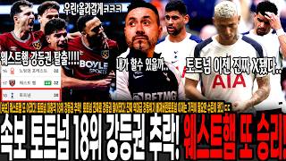 프리미어리그: 토트넘, 강등 위기와 로메로 부상의 파장