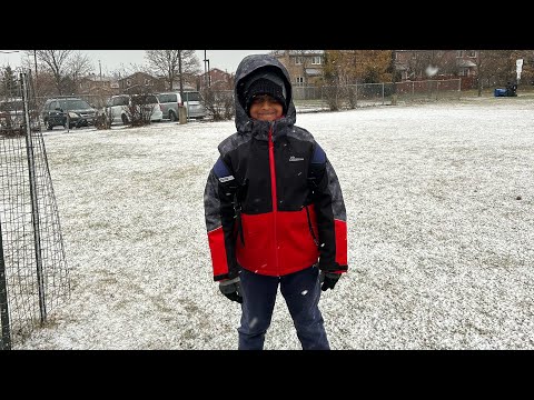 Riyon’s Favorite Activity Before and After School! #snowfall #magical #funtime #southernontario 🇨🇦