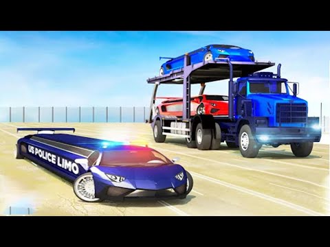 US Police limousine Car Quad Bike Transporter । US Police Limo Transporter Truck । Android Gameplay