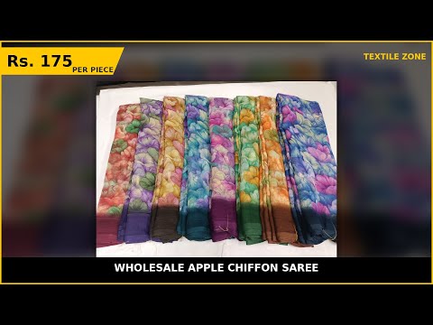 Wholesale Apple Chiffon Saree – product video thumbnail